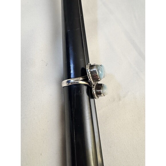 Womens Blue Larimar Navajo Sterling Silver Ring Size 7.5 - Picture 2 of 6